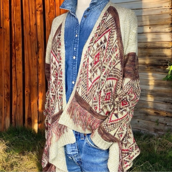 Lucky Brand Cardigan Boho Aztec - Picture 1 of 6
